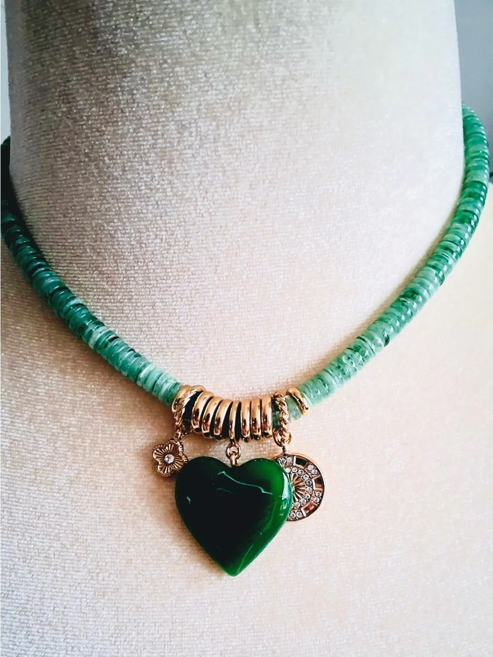 J.CREW BREADED HEART CHARM NECKLACE NEW